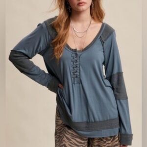 Women's Sage Textured Panel Long Sleeve